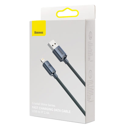 Baseus Crystal Shine Series 2.4A Fast Charging USB to Lightning Data Cable 2m Black CAJY000101 - Saif Al Najmi Kw