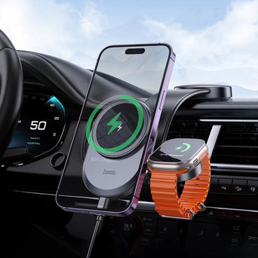 HOCO HW28 Excelso 2 in 1 Wireless Fast Charging Car Center Console Mobile Phone Holder