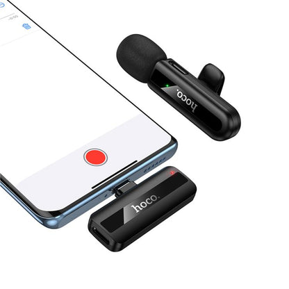 Hoco L20 Fair USB-C / Type-C Lavalier Wireless Microphone – Black