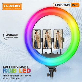 PLOKAMA LIVE-R45 Pro 18 Inch RGB LED Ring Light 450mm Studio Light