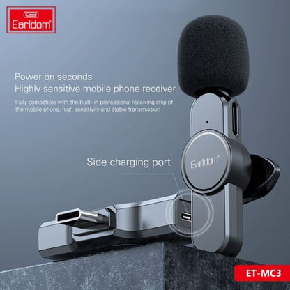 Earldom® MC3c Wireless Microphone Type-C MC8C - Saif Al Najmi Kw