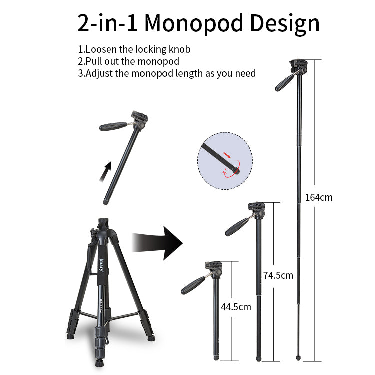 Jmary KP-2294 179cm Heavy Duty Aluminum Tripod Stand