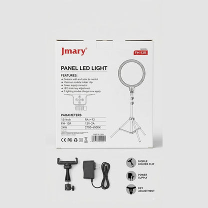 Jmary FM-13R 13-Inch Panel LED Light for Video, Photography & Streaming