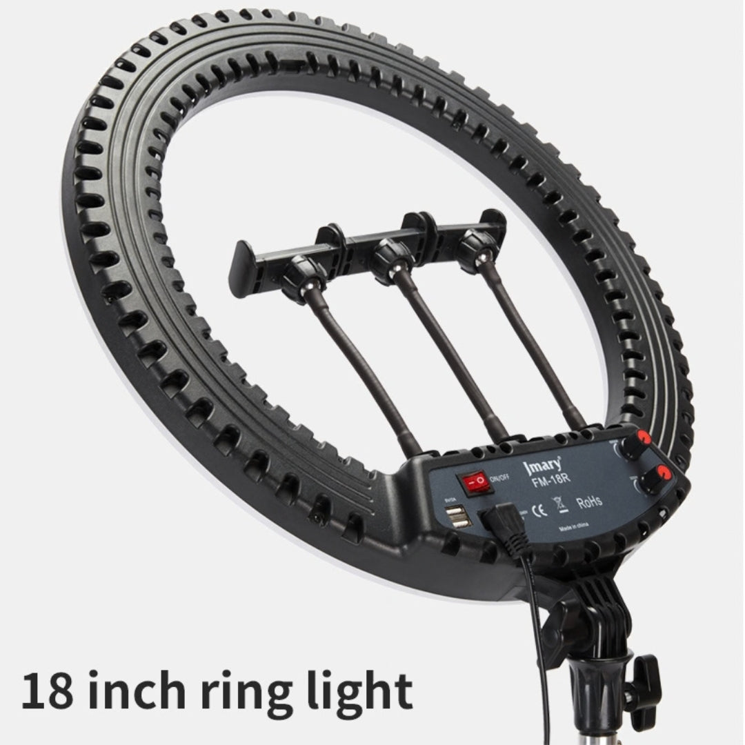 Jmary FM-18R 18-Inch Selfie Ring Light with Remote & 3 Phone Holders