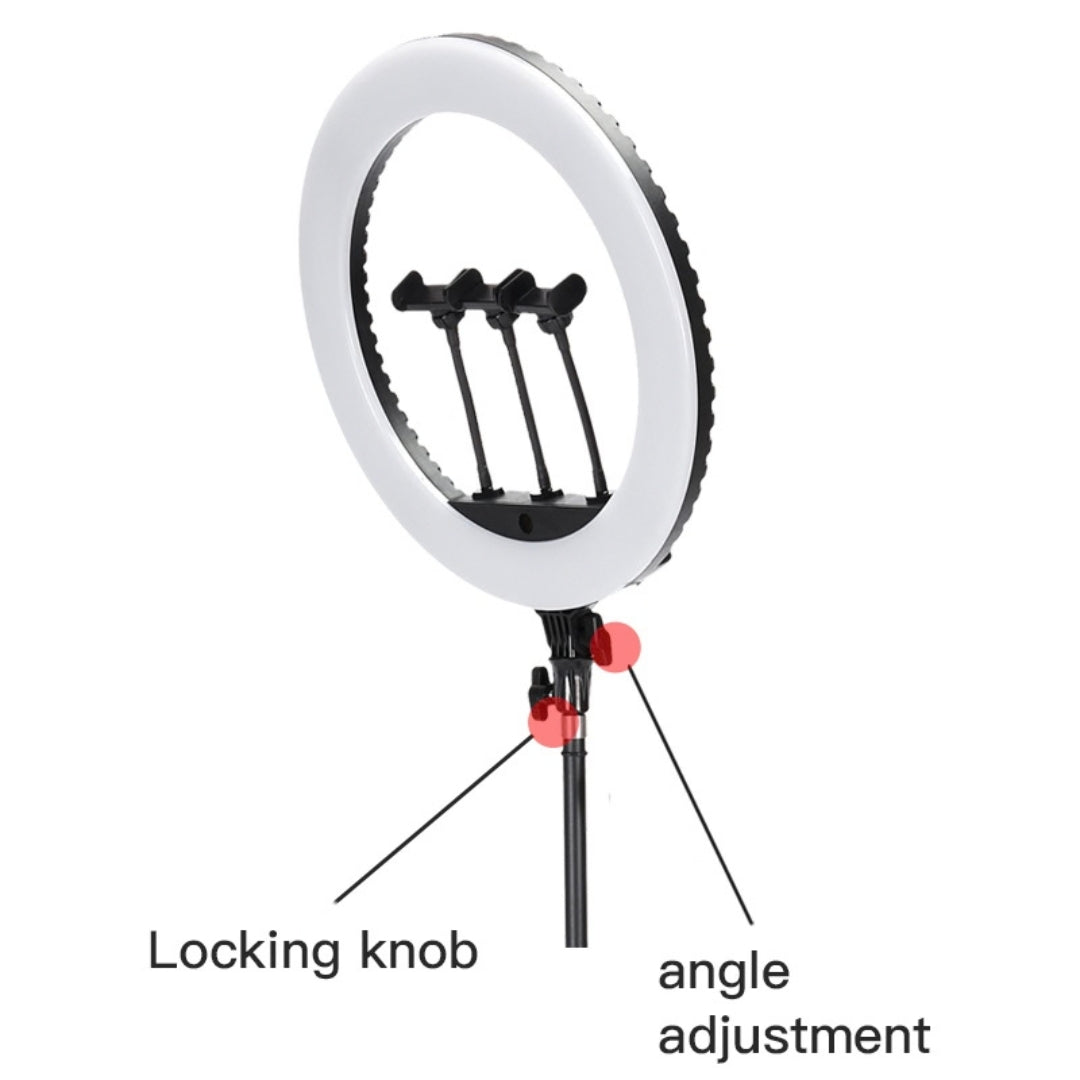 Jmary FM-18R 18-Inch Selfie Ring Light with Remote & 3 Phone Holders