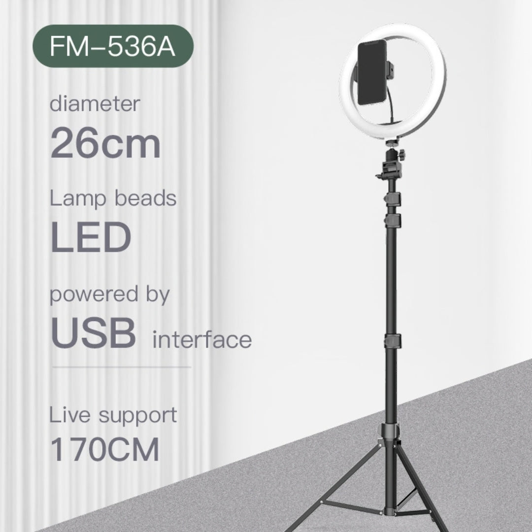 Jmary FM-536A 10-Inch Ring Light with 1.7m Tripod & Remote Control