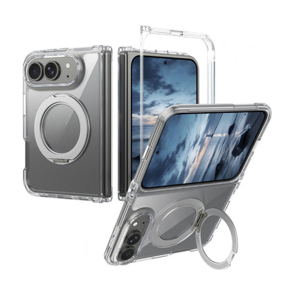 Transparent Magnetic Case for iPhone Duo with 360° Rotating Holder