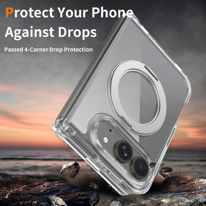 Transparent Magnetic Case for iPhone Duo with 360° Rotating Holder