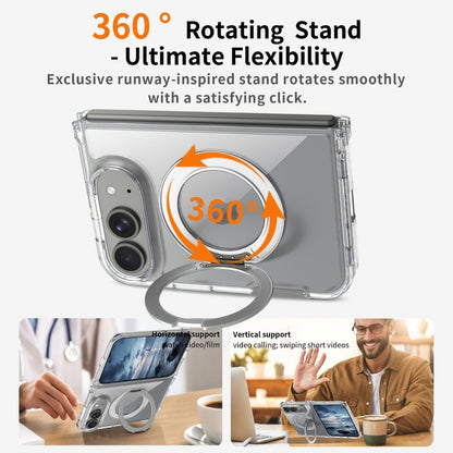 Transparent Magnetic Case for iPhone Duo with 360° Rotating Holder