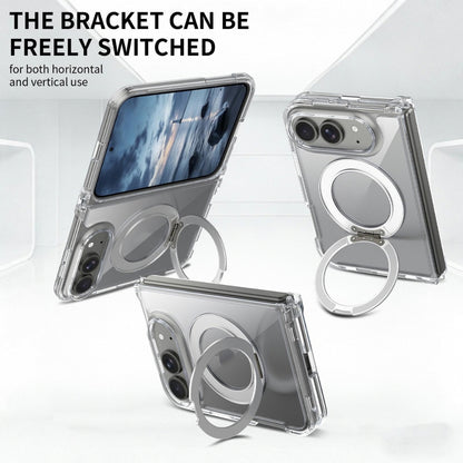 Transparent Magnetic Case for iPhone Duo with 360° Rotating Holder