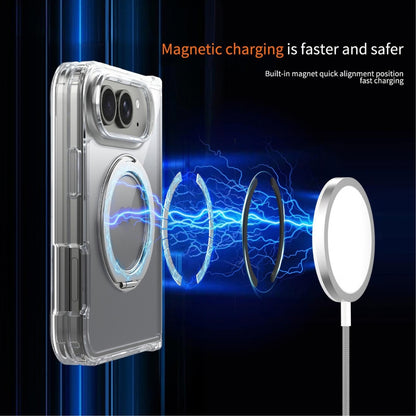 Transparent Magnetic Case for iPhone Duo with 360° Rotating Holder