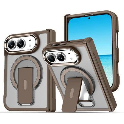 Magnetic Shockproof Matte Kickstand Case for iPhone Duo – Slim Rugged Cover with Hinge Protection