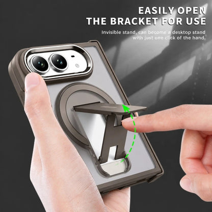 Magnetic Shockproof Matte Kickstand Case for iPhone Duo – Slim Rugged Cover with Hinge Protection