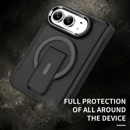 Magnetic Shockproof Matte Kickstand Case for iPhone Duo – Slim Rugged Cover with Hinge Protection
