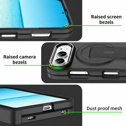 Magnetic Shockproof Matte Kickstand Case for iPhone Duo – Slim Rugged Cover with Hinge Protection