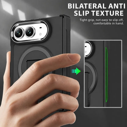 Magnetic Shockproof Matte Kickstand Case for iPhone Duo – Slim Rugged Cover with Hinge Protection