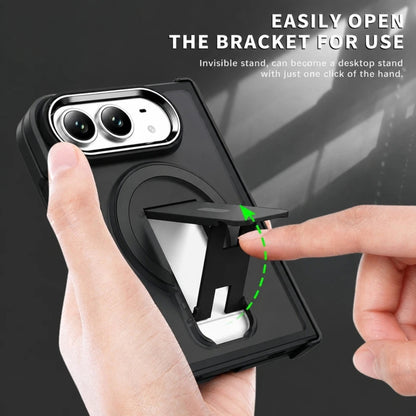 Magnetic Shockproof Matte Kickstand Case for iPhone Duo – Slim Rugged Cover with Hinge Protection