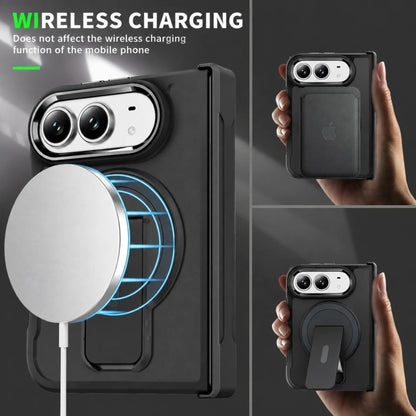 Magnetic Shockproof Matte Kickstand Case for iPhone Duo – Slim Rugged Cover with Hinge Protection