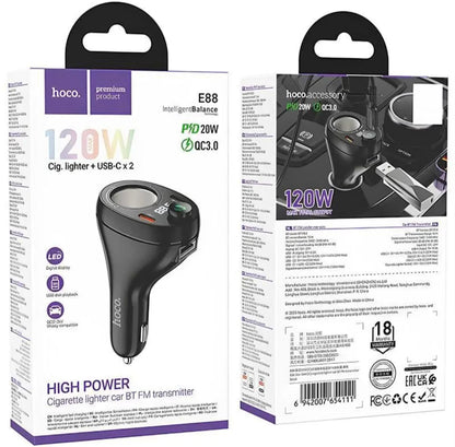 HOCO E88 Star 35W Dual Type-C Car Bluetooth FM Transmitter