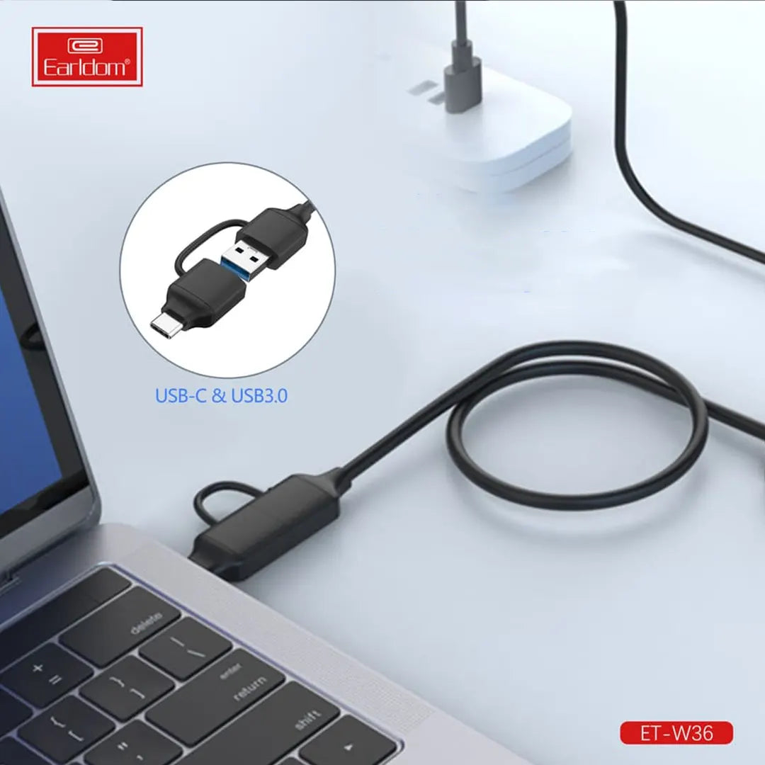 Earldom ET-W36 2-in-1 USB-C/USB to SATA Adapter for HDD/SSD - Saif Al Najmi Kw