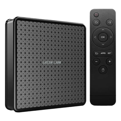 Green Lion Android TV Box 4K Ultra HD with Remote Control – Black