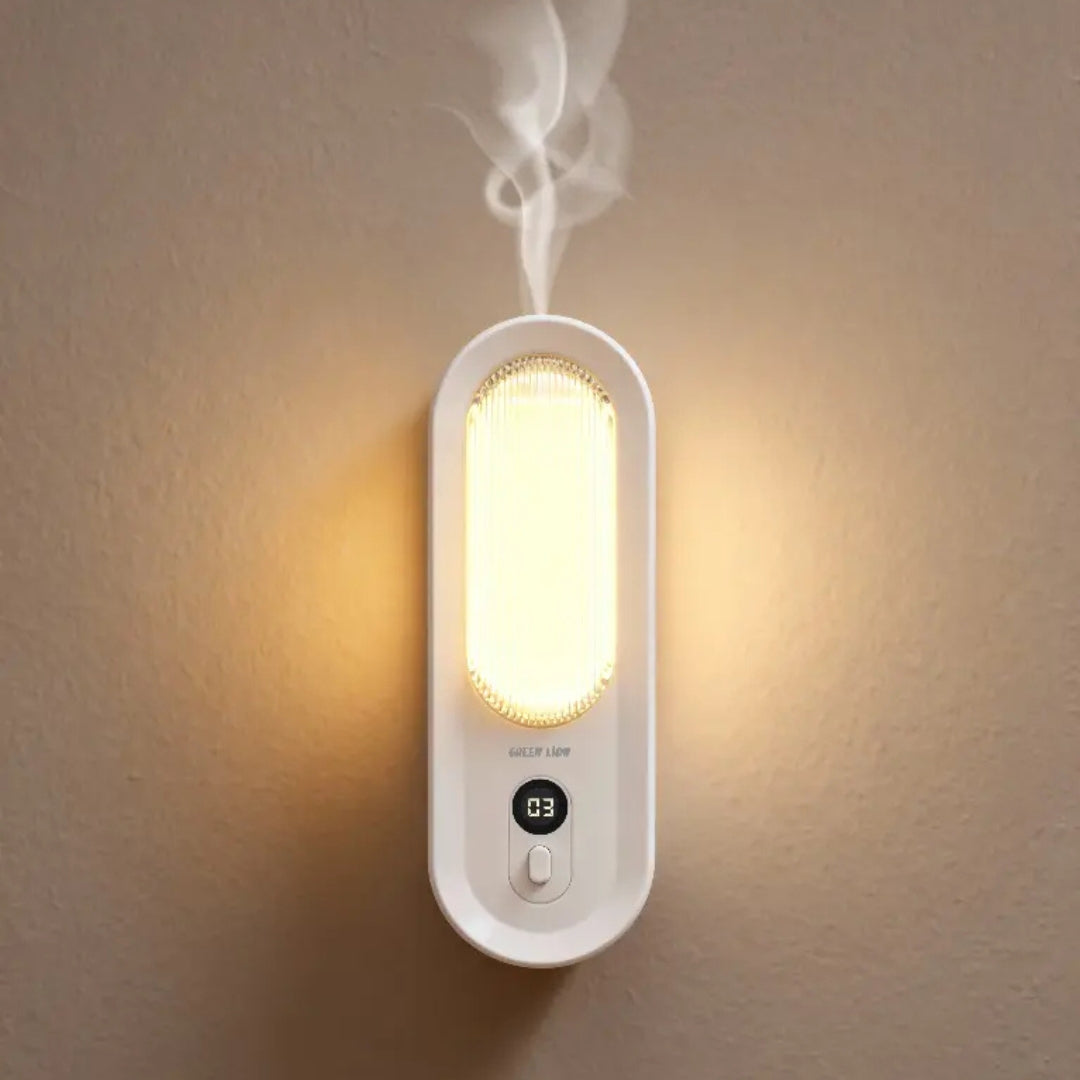 Green Lion Aroma Lite Wall-Mounted Diffuser 55ML with RGB Ambient Light – White