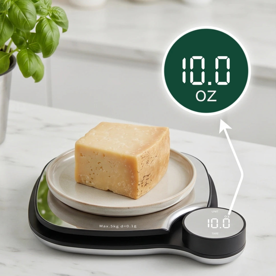 Green Lion Digital Kitchen Scale 5kg with Tare Function & Large LED Display – Silver
