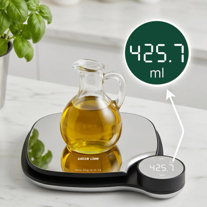 Green Lion Digital Kitchen Scale 5kg with Tare Function & Large LED Display – Silver