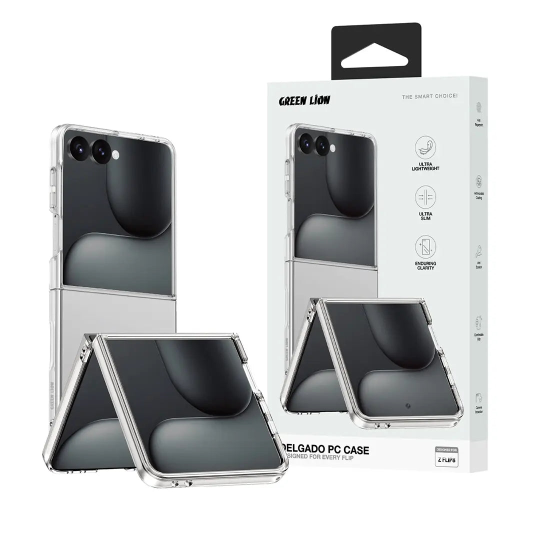 Green Lion Delgado PC Case for Samsung Galaxy Z Flip 8 – Clear