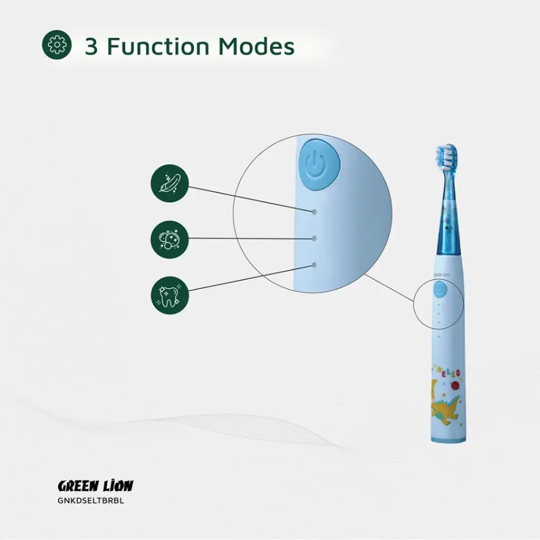Green Lion Kids Electric Toothbrush – 24000 Strokes/Min, IPX7 Waterproof