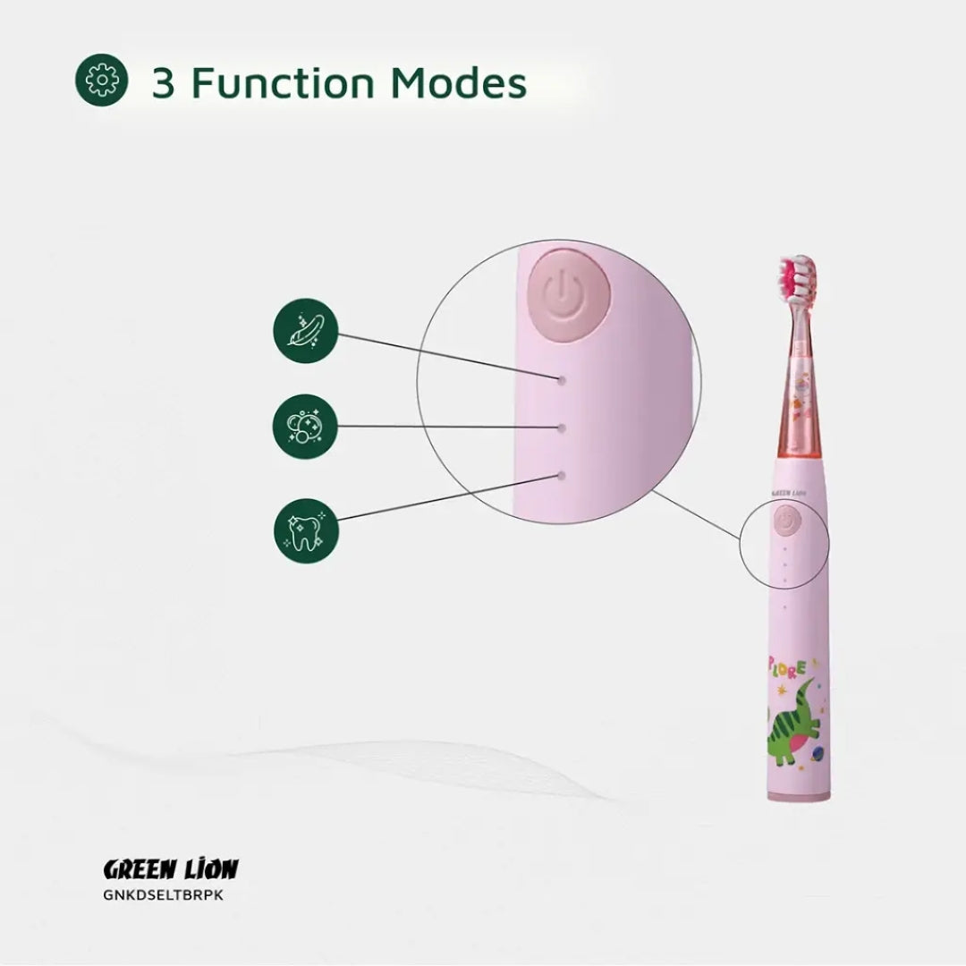Green Lion Kids Electric Toothbrush – 24000 Strokes/Min, IPX7 Waterproof