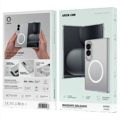 جراب Green Lion MagSafe Delgado لهاتف Samsung Galaxy Z Fold 8 – شفاف