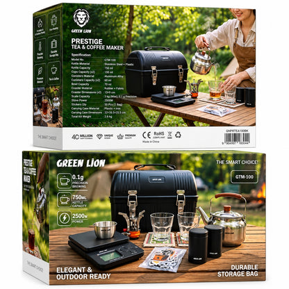 Green Lion Prestige Tea & Coffee Maker Outdoor Brewing Kit – Black
