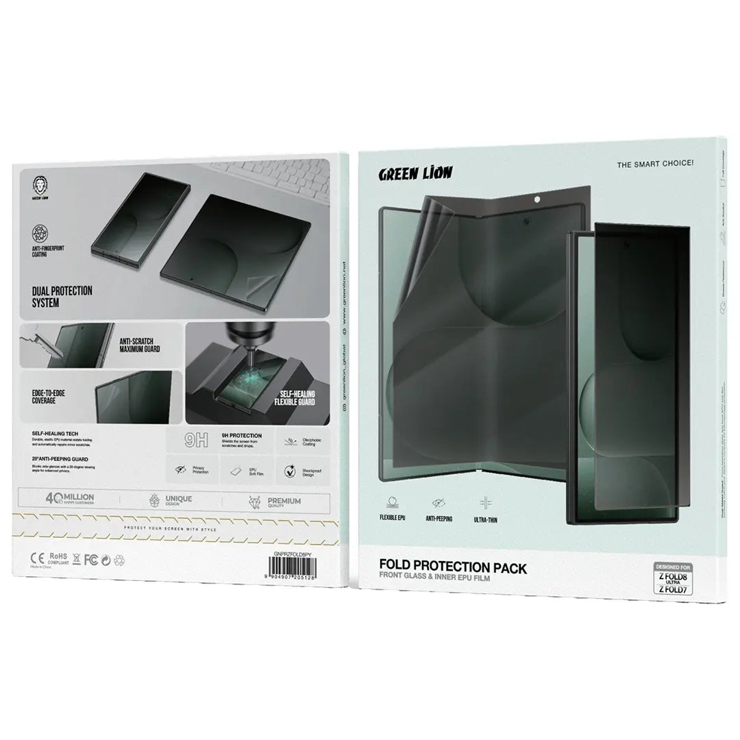 Green Lion Fold Protection Pack Privacy for Z Fold 8 Ultra & Z Fold 7 – Black