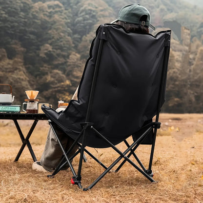 Green Lion Travix Camping Chair with Adjustable Backrest – Black