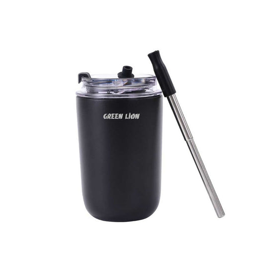 Green Lion Vacuum Travel Mug Lite 280mL with Silicone Straw – Black / White / Pink / Yellow