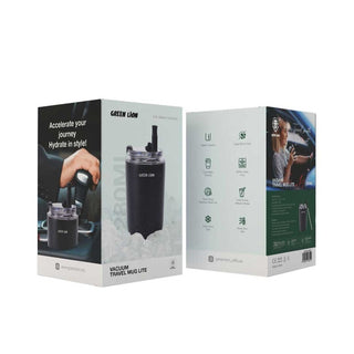 Green Lion Vacuum Travel Mug Lite 280mL with Silicone Straw – Black / White / Pink / Yellow