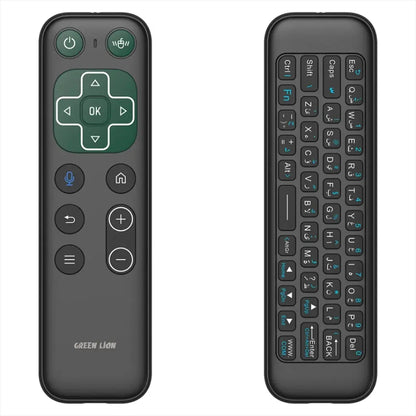 Green Lion Wireless Remote with Keyboard, Air Mouse & Voice Assistant – Black