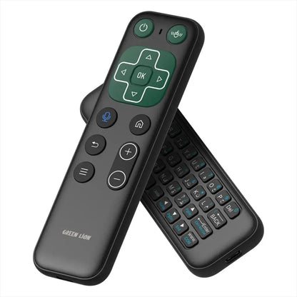 Green Lion Wireless Remote with Keyboard, Air Mouse & Voice Assistant – Black