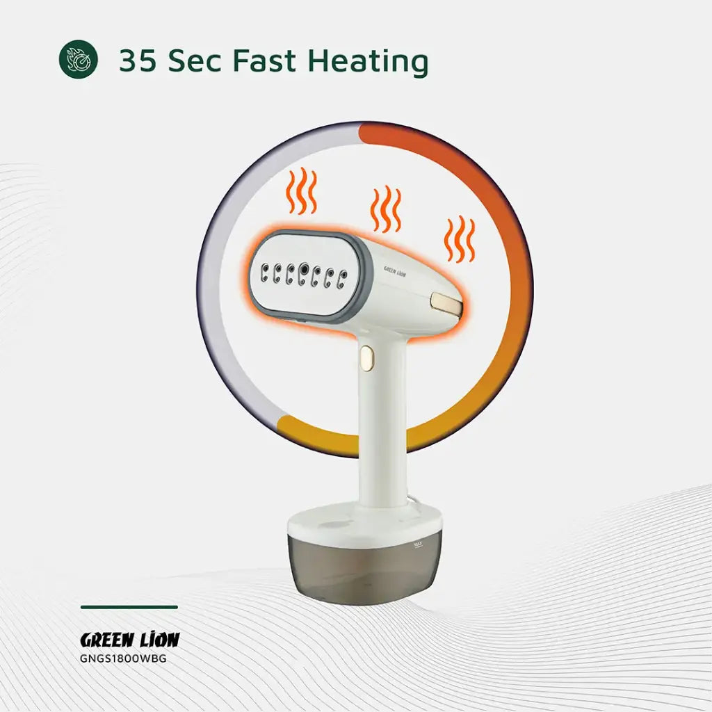 Green Lion Steam 1800W Garment Steamer Fast Fabric Care