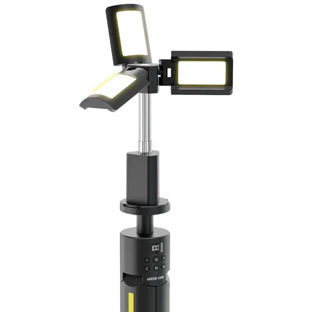 Tripod Camping Light Green Lion Trio Beam LED Portable Outdoor - Black