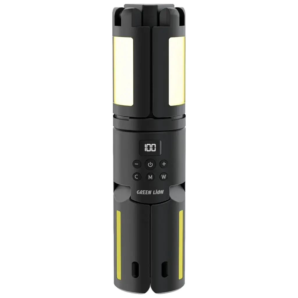 Tripod Camping Light Green Lion Trio Beam LED Portable Outdoor - Black