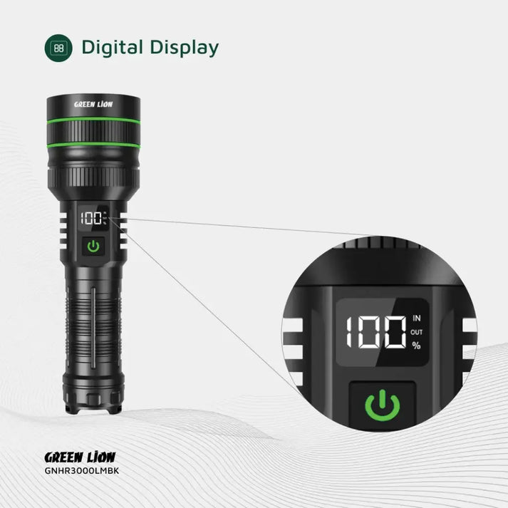 Green Lion Hyper Ray Pro LED Torch - Black