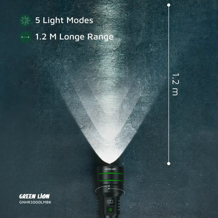 Green Lion Hyper Ray Pro LED Torch - Black