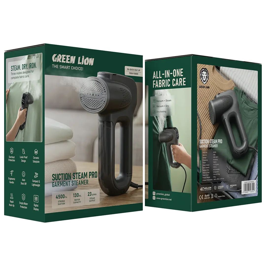 Green Lion Suction Steam Pro Garment Steamer - Black