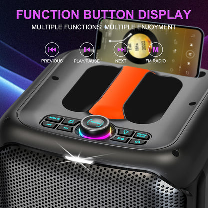 Sing-E ZQS8180 Mini Portable Karaoke Machine – Bluetooth Speaker with Mic, RGB Lights & FM