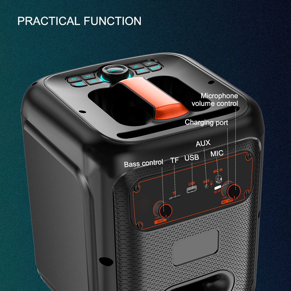 Sing-E ZQS8180 Mini Portable Karaoke Machine – Bluetooth Speaker with Mic, RGB Lights & FM