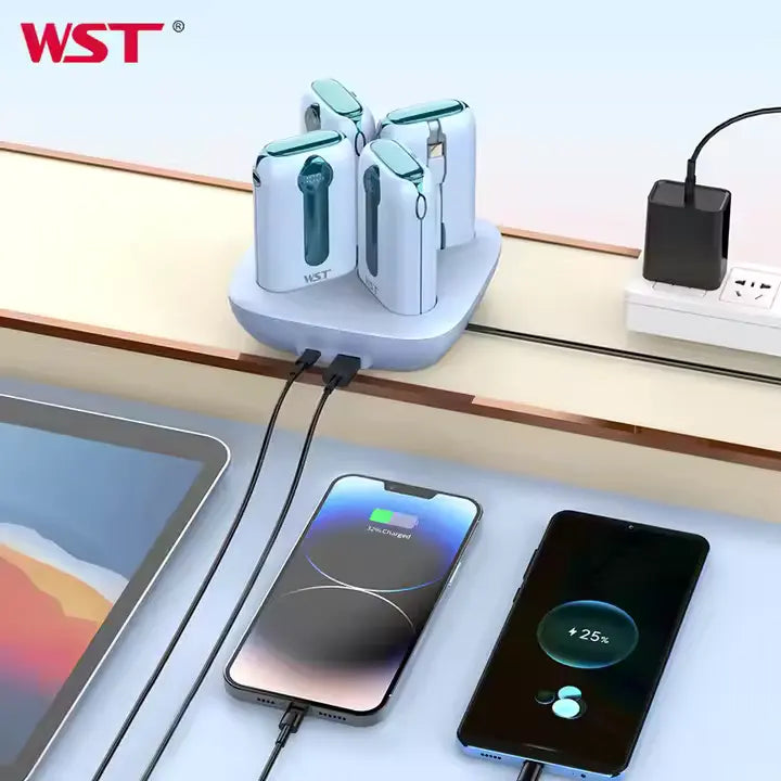 WST 4-in-1 Docking Power Bank Station – 10000mAh Multi-Charger - Saif Al Najmi Kw