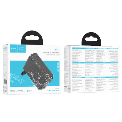 Hoco HC34 Wireless Sports Speaker – 5W, Touch Panel, Colorful LED Light, TF/USB/AUX Support