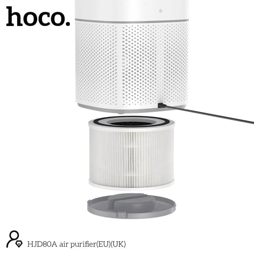 HOCO HJD80A Air Purifier with HEPA & Activated Carbon Filter – 200m³/h CADR